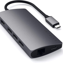 Satechi - Hub - TYPE-C Multi-Port Adapter 4K Ethernet v2 - Space Gray