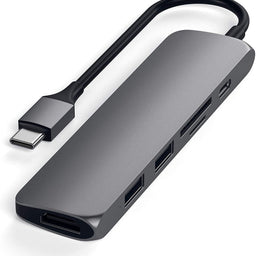 Satechi - Hub - TYPE-C Slim Multimedia Adapter V2 - Space gray