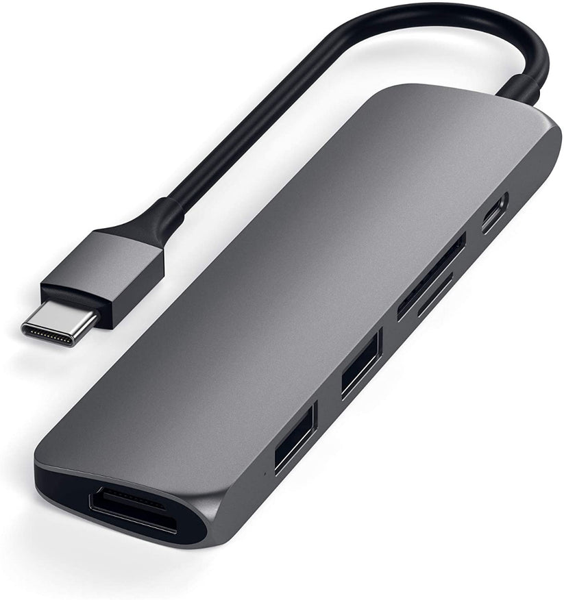 Satechi - Hub - TYPE-C Slim Multimedia Adapter V2 - Space gray