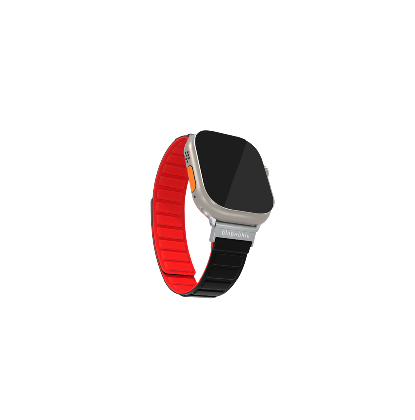 Blupebble Silicone Reversible Magnetic Strap (49/45/44/42MM) BP-AVERAU49-BKRD Averau, Black/Red