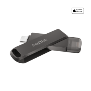 SanDisk iXpand Flash Drive Luxe 128GB - USB-C + Lightning - for iPhone, iPad, Mac, USB Type-C devices including Android