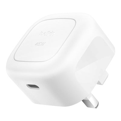 BELKIN - WALL CHARGER - 45W - PD USB-C + USB-C CABLE 1M - UK PLUG - WHITE
