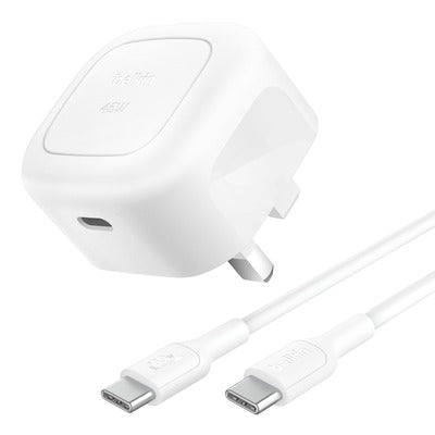 BELKIN - WALL CHARGER - 45W - PD - PPS USB-C - UK PLUG - WHITE