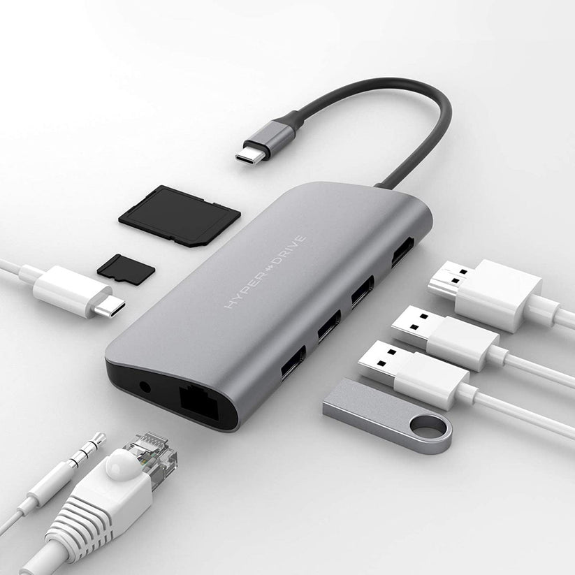 HYPER-HD30F-SILVER|HYPER DRIVE POWER 9 IN 1 HUB SILVER