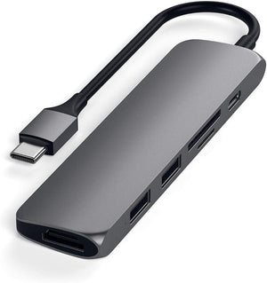 Satechi - Hub - TYPE-C Slim Multimedia Adapter V2 - Space gray