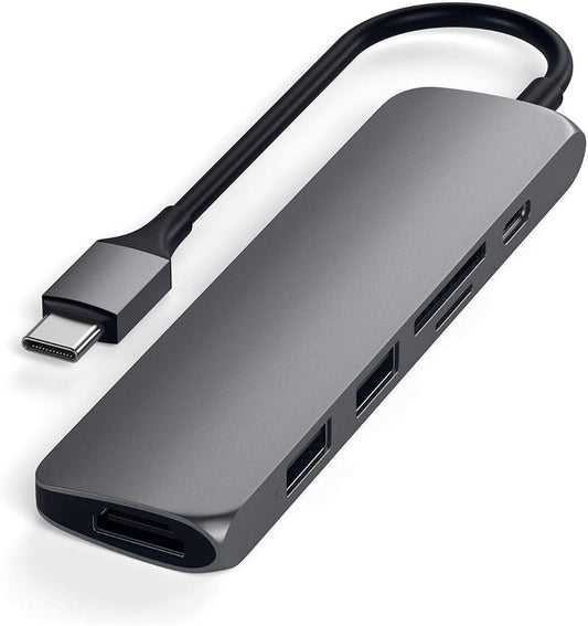 Satechi - Hub - TYPE-C Slim Multimedia Adapter V2 - Space gray