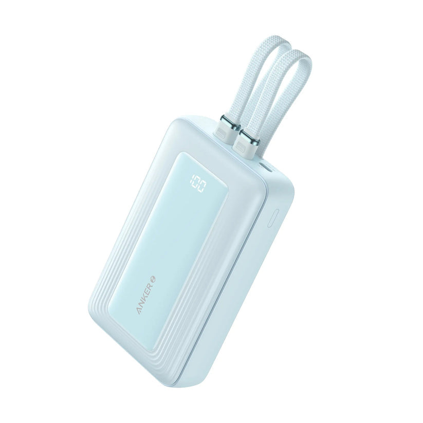 Anker Power Bank (10K, 30W, Built-In USB-C Cable) Black