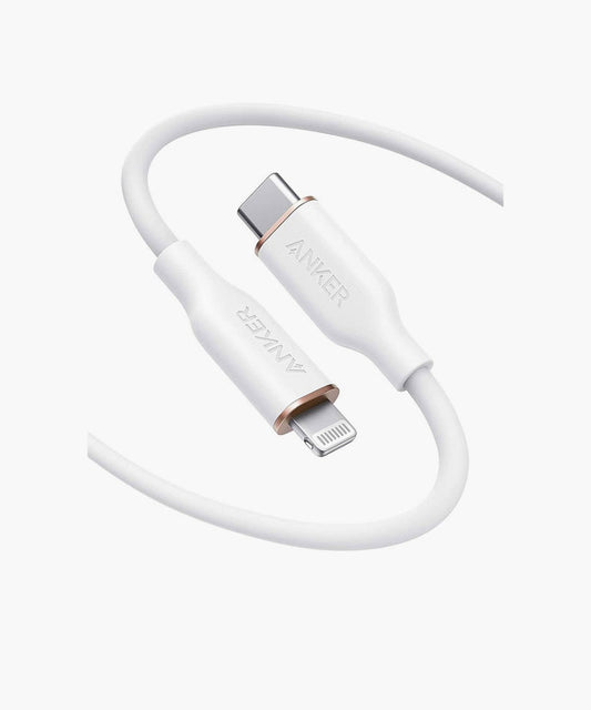 Anker PowerLine III Flow USB-C to Lightning Cable (3ft/0.9m) – Cloud White