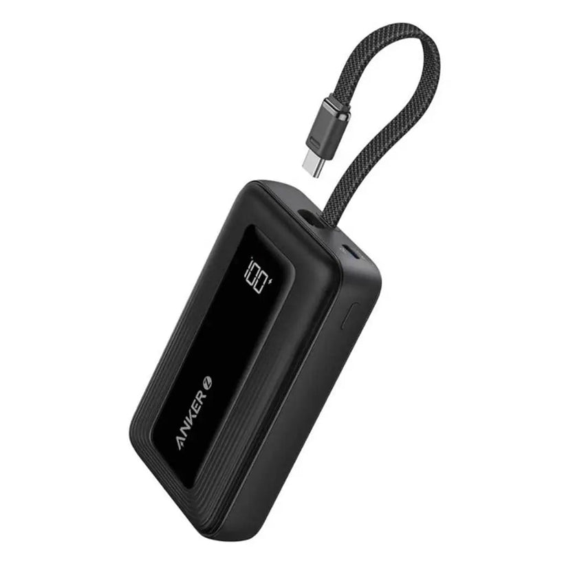 Anker Power Bank (20K,30W, Built-In USB-C+Lightning Cable) Blue