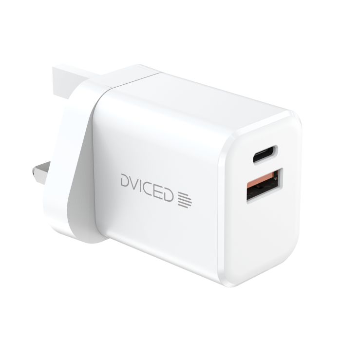 Dviced Wall charger, cable 35W GaN 1 USB-A 1 USB-C UK black