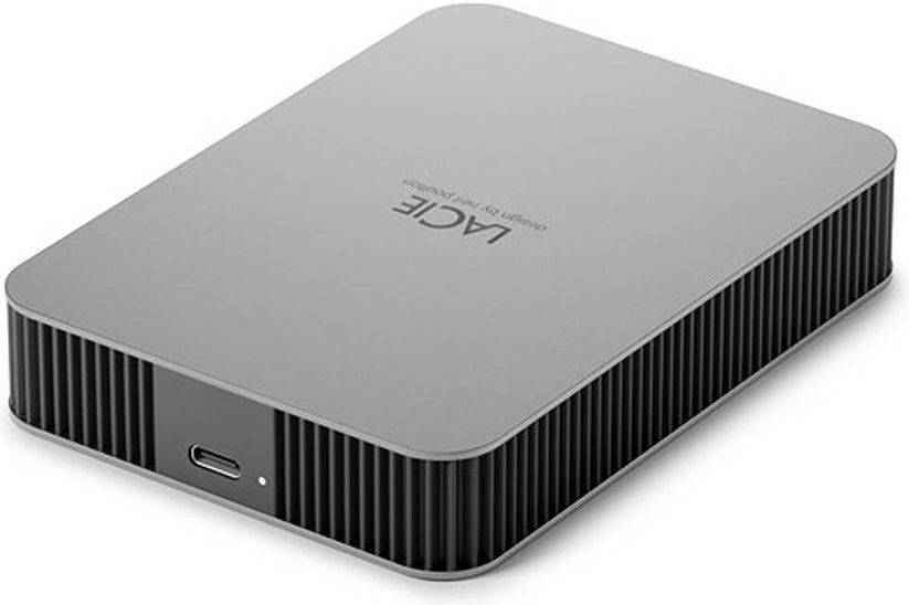 LaCie 2TB USB 3.2 Gen 1 Type-C, Sleek Metalic Design Mobile Drive, Silver