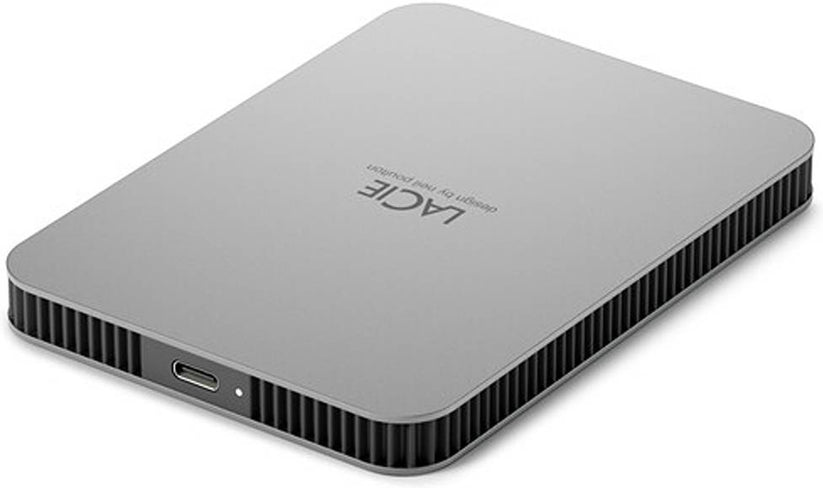 LaCie 1TB USB 3.2 Gen 1 Type-C,, Sleek Metalic Design Mobile Drive, Moon Silver