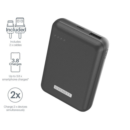 Cygnett ChargeUp Reserve 10000 mAh 18W Power Bank - Black