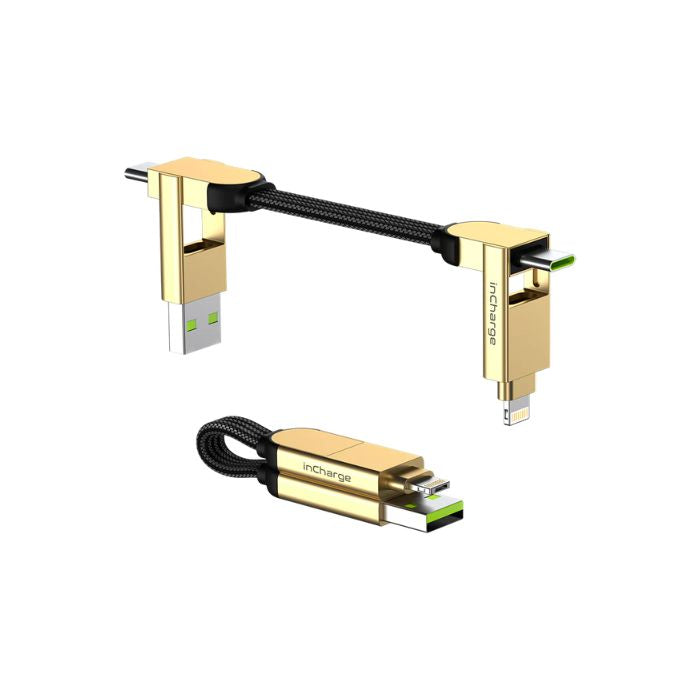 Rolling Square inCharge X 100W Swiss Made Charging Cable - Sapphire Blue